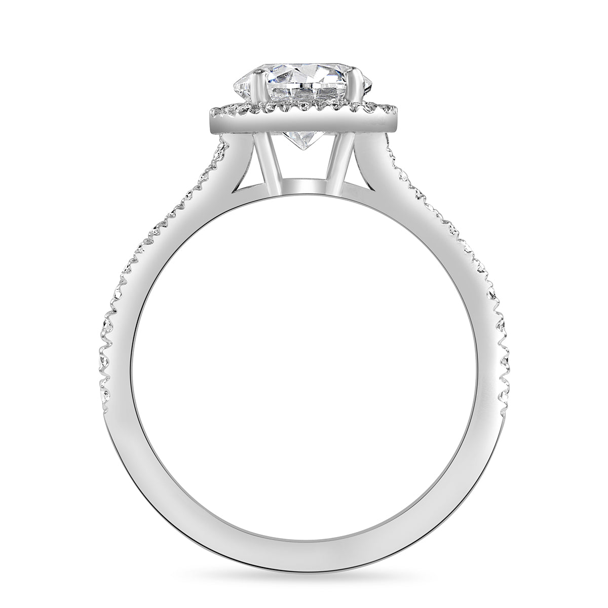 Elise 2.91 ct Lab Grown Cushion Cut Split Shank Pave Diamond Engagement Ring