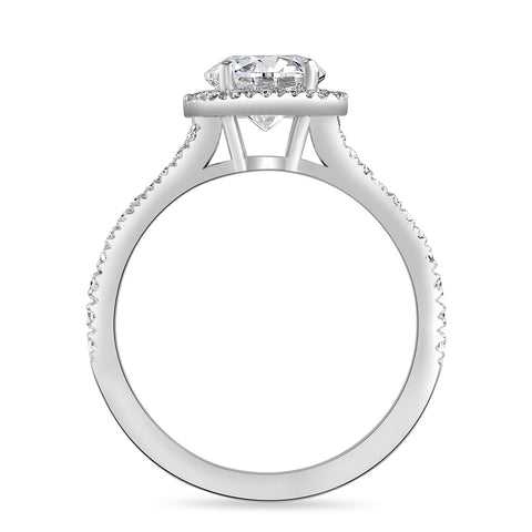 Elise 2.91 ct Lab Grown Cushion Cut Split Shank Pave Diamond Engagement Ring