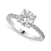 Sophia 1.7 ct Lab Grown Round Cut Classic Pave Diamond Engagement Ring