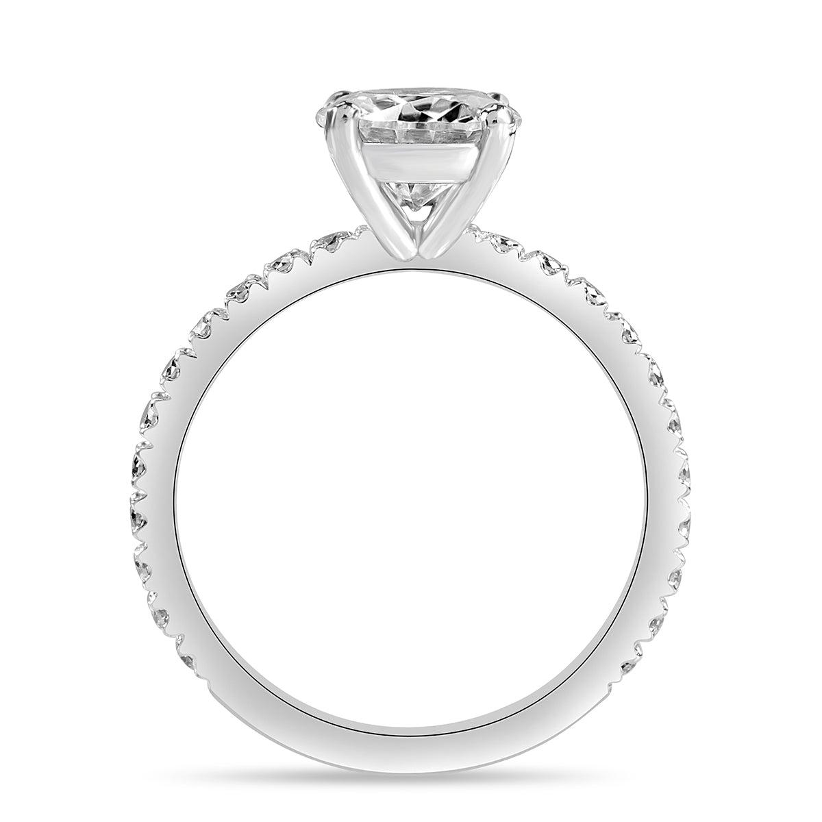 Sophia 1.7 ct Lab Grown Round Cut Classic Pave Diamond Engagement Ring
