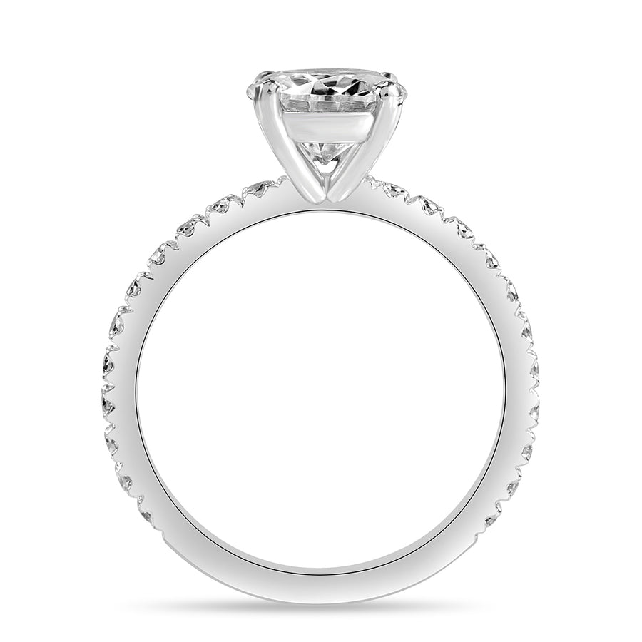 Sophia 1.2 ct Lab Grown Round Cut Classic Pave Diamond Engagement Ring