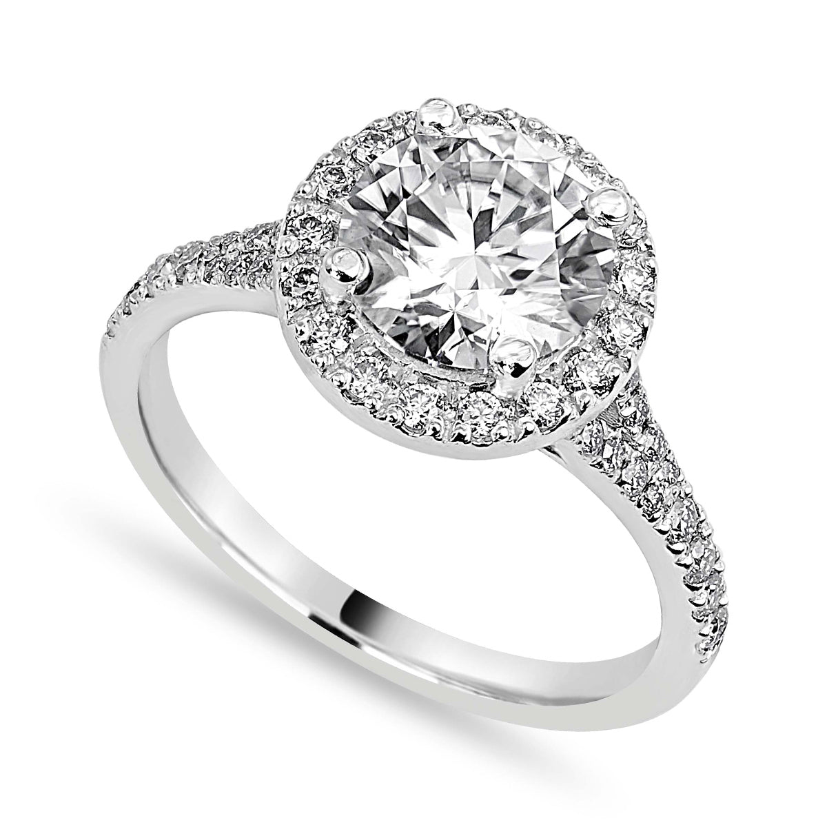 Lucia 1.62 ct Lab Grown Cushion Cut Double Claw Pave Diamond Engagement Ring