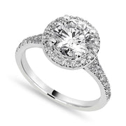 Lucia 3.12 ct Lab Grown Cushion Cut Double Claw Pave Diamond Engagement Ring