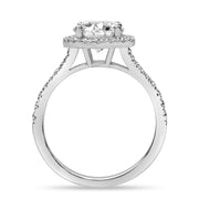 Lucia 3.12 ct Lab Grown Cushion Cut Double Claw Pave Diamond Engagement Ring
