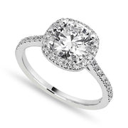 Aaliyah 2.83 ct Lab Grown Round Cut Pave Halo Diamond Engagement Ring