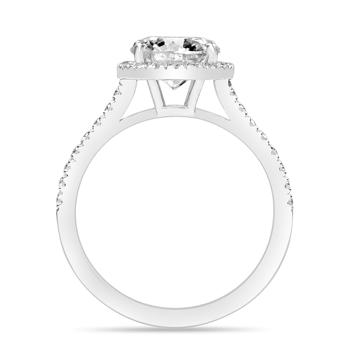 Aaliyah 2.33 ct Lab Grown Round Cut Pave Halo Diamond Engagement Ring