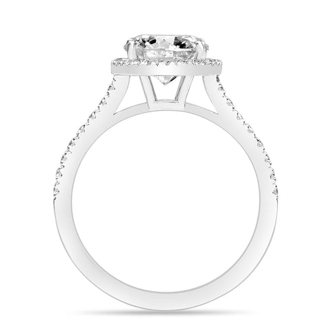 Aaliyah 2.83 ct Lab Grown Round Cut Pave Halo Diamond Engagement Ring