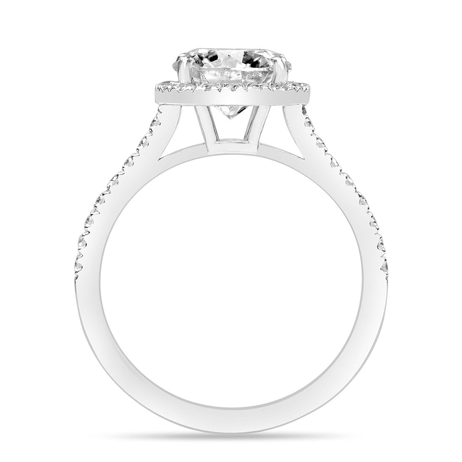 Aaliyah 2.33 ct Lab Grown Round Cut Pave Halo Diamond Engagement Ring