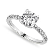 Valentina 2.78 ct Lab Grown Round Cut Pave 4 Prong Diamond Engagement Ring