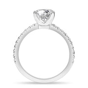Valentina 2.78 ct Lab Grown Round Cut Pave 4 Prong Diamond Engagement Ring