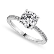 Elin 2.25 ct Lab Grown Round Cut Pave 4 Prong Diamond Engagement Ring