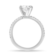 Elin 3.25 ct Lab Grown Round Cut Pave 4 Prong Diamond Engagement Ring