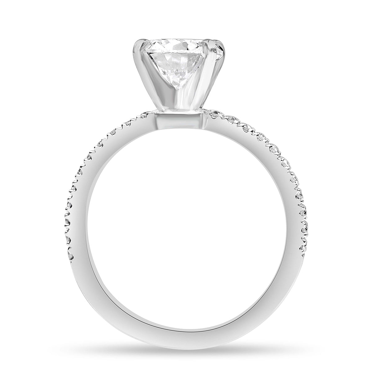Elin 1.25 ct Lab Grown Round Cut Pave 4 Prong Diamond Engagement Ring