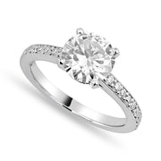 Zara 1.89 ct Lab Grown Round Cut Pave 4 Prong Diamond Engagement Ring
