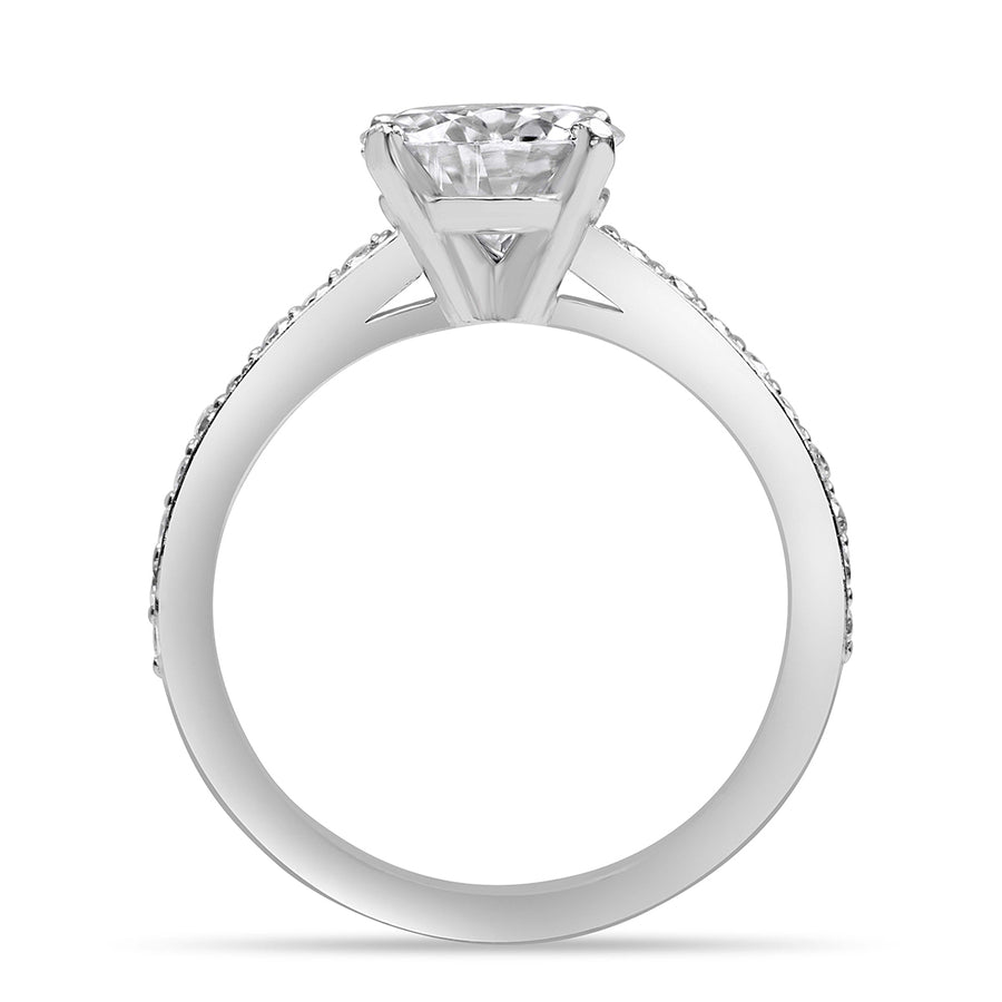 Zara 2.39 ct Lab Grown Round Cut Pave 4 Prong Diamond Engagement Ring