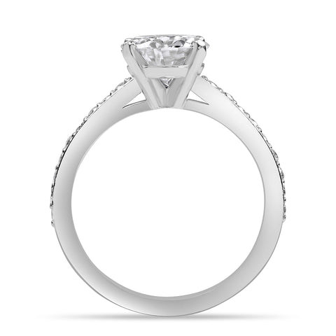 Zara 3.39 ct Lab Grown Round Cut Pave 4 Prong Diamond Engagement Ring
