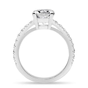 Jade 1.33 ct Lab Grown Round Cut Pave 4 Prong Diamond Engagement Ring