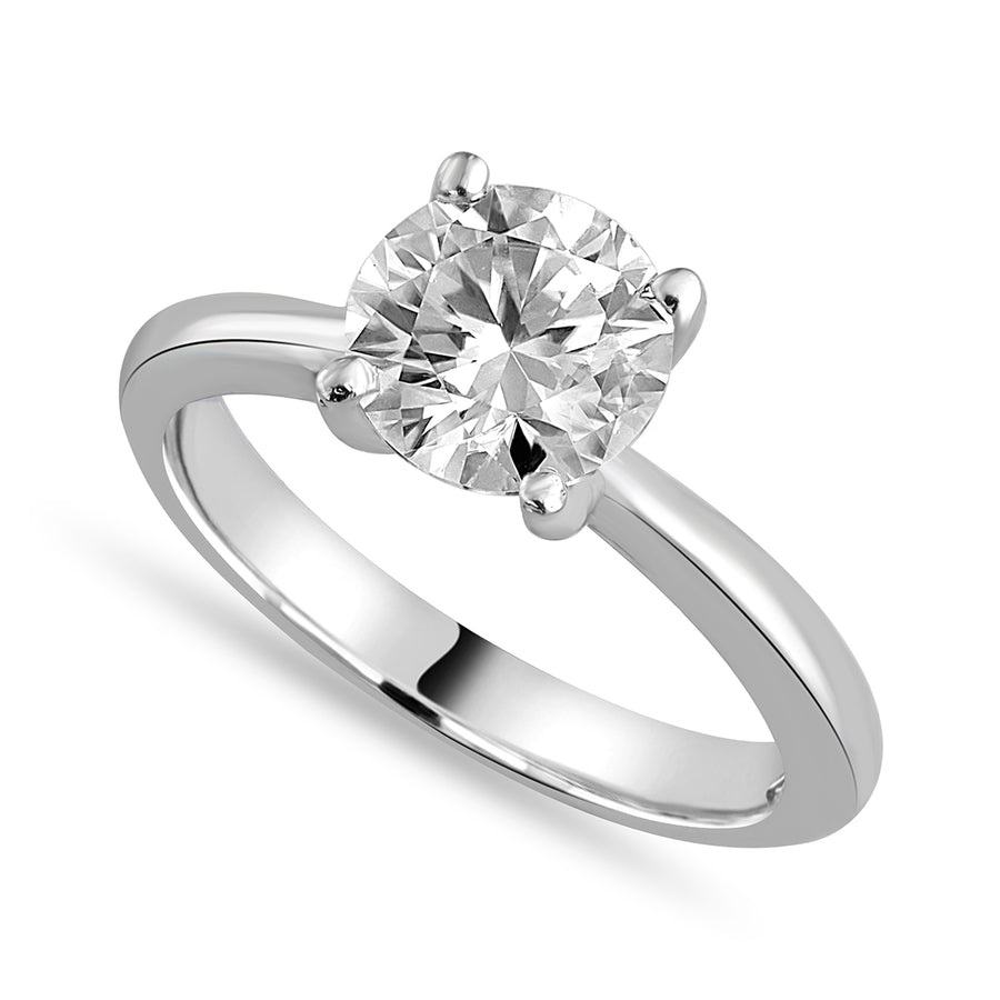 Isabella 1 ct Lab Grown Round Cut Classic 4 Prong Diamond Engagement Ring