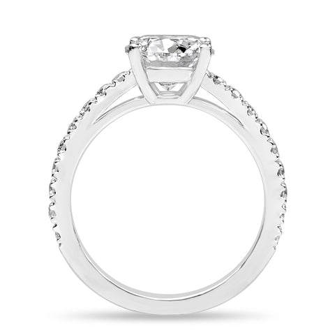 Riley 1.68 ct Lab Grown Round Cut Pave 4 Prong Diamond Engagement Ring
