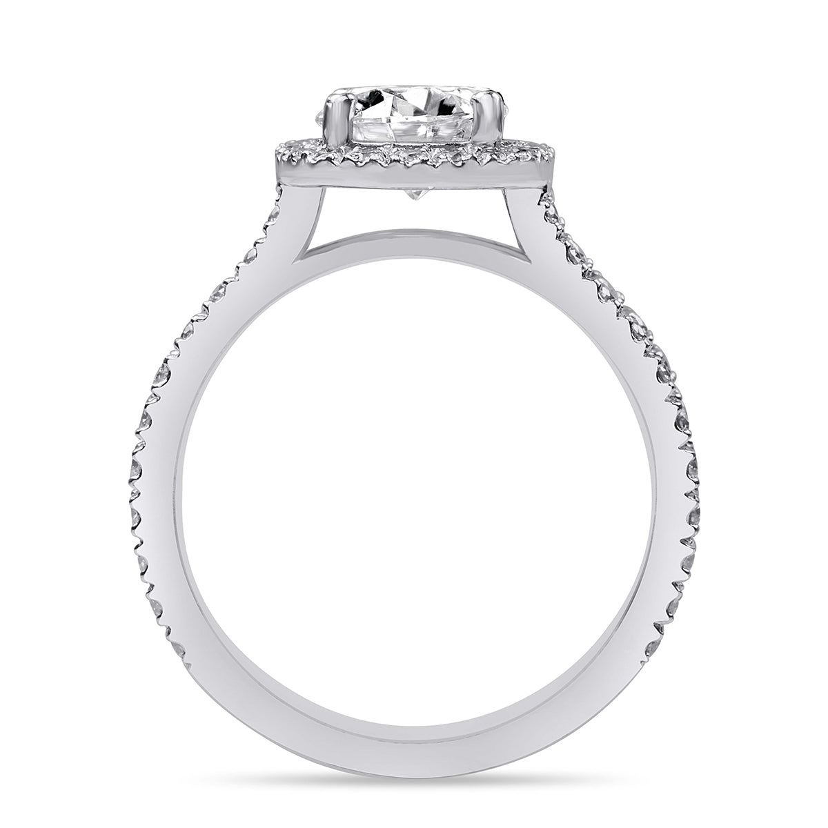 Serena 2.74 ct Lab Grown Round Cut Halo Double Row Diamond Engagement Ring