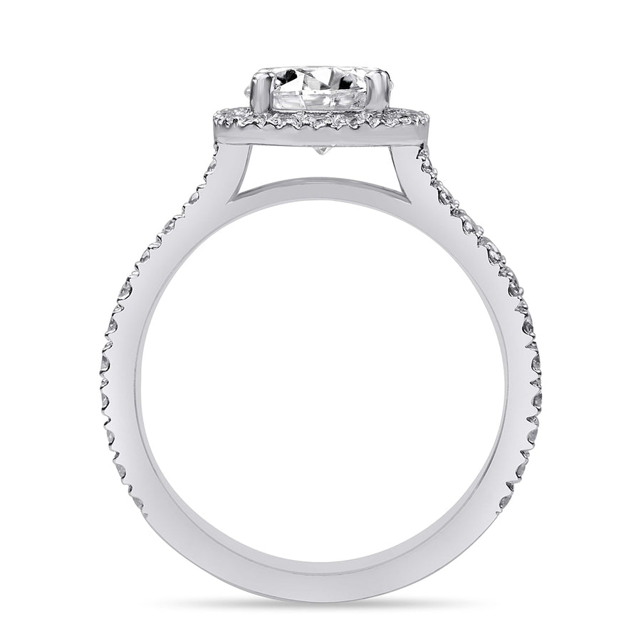 Serena 2.24 ct Lab Grown Round Cut Halo Double Row Diamond Engagement Ring