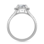Maja 1.45 ct Lab Grown Round Cut Halo Split Shank Diamond Engagement Ring