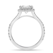 Livia 1.95 ct Lab Grown Princess Cut Split Shank Halo Diamond Engagement Ring.