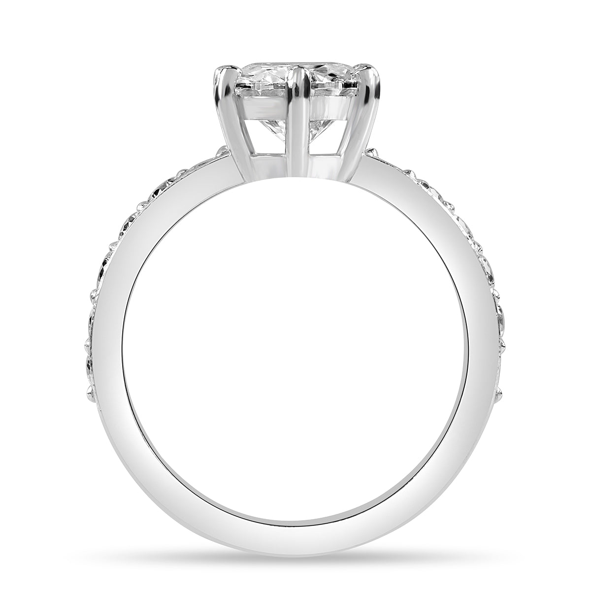 Mia 2.94 ct Lab Grown Round Cut Pave 6 Prong Diamond Engagement Ring