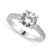 Charlotte 2.77 ct Lab Grown Round Cut Pave 4 Prong Diamond Engagement Ring