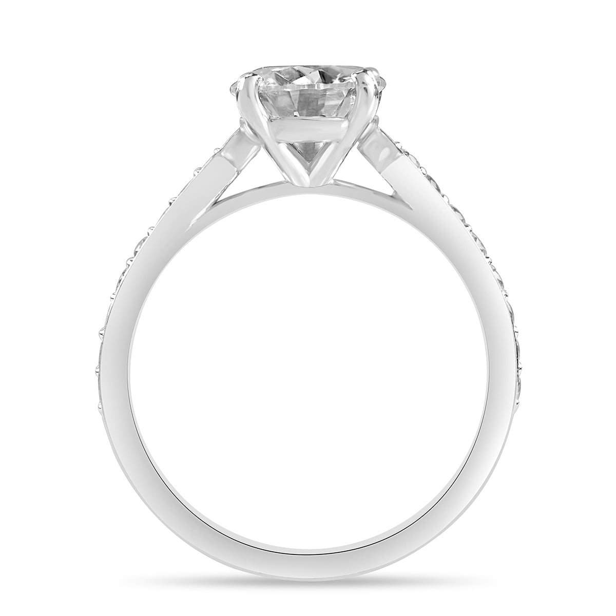 Charlotte 2.77 ct Lab Grown Round Cut Pave 4 Prong Diamond Engagement Ring