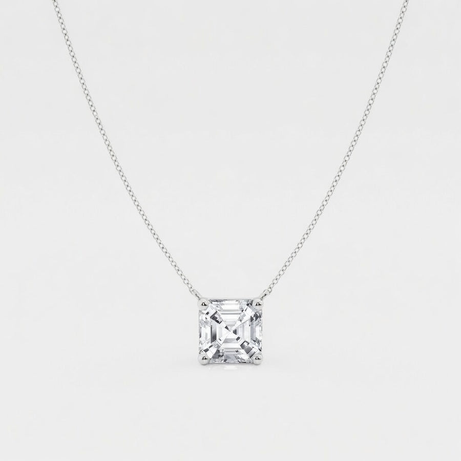 3.00 CTW Asscher Cut Lab-Grown Diamond Solitaire Pendant (D–F / VS1–VS2, IGI Certified)