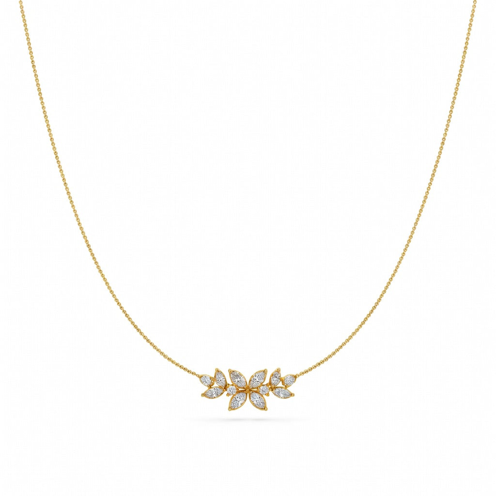 1.4 Ct Round Pear Marquise Cut Diamond Pendant Necklace VS1 D-F White Gold 14k