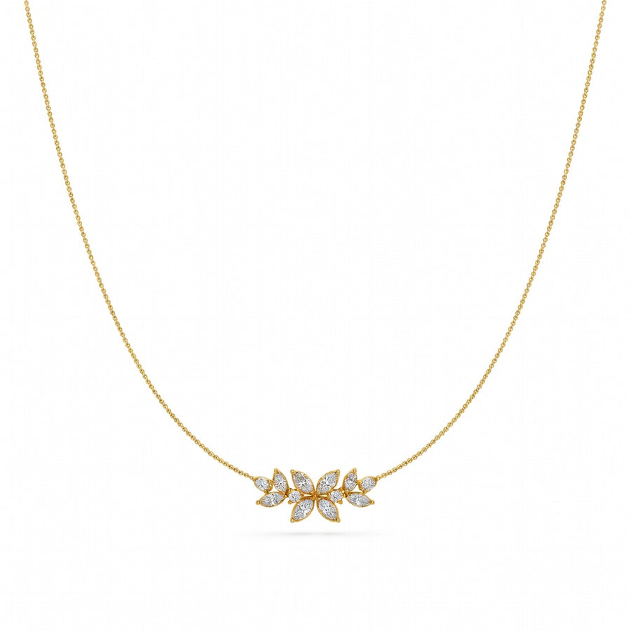 1.4 Ct Round Pear Marquise Cut Diamond Pendant Necklace VS1 D-F White Gold 14k