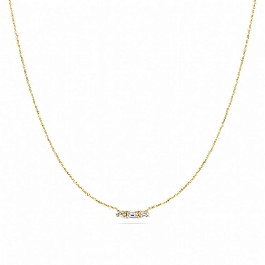0.5 Ct Emerald Cut Diamond Pendant Necklace VS1 D-F White Gold 14k