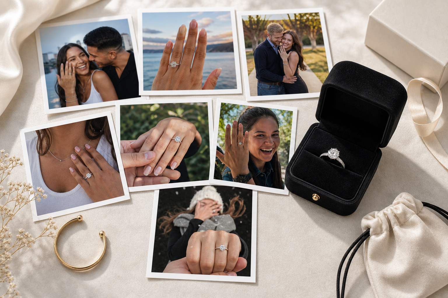 Diamond Studio customer jewelry moments and a diamond ring box