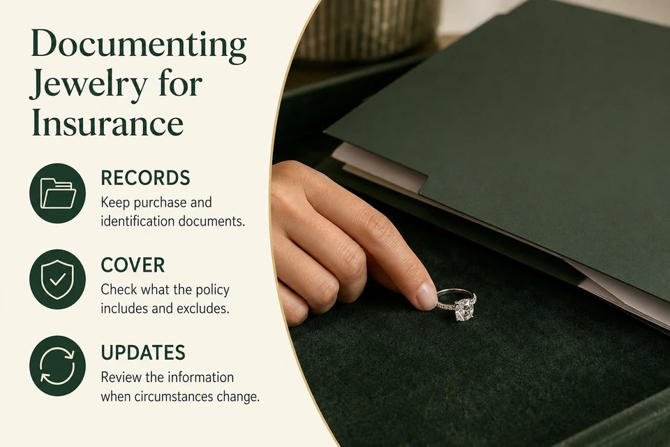 Insuring Your Lab-grown Diamond Jewelry - Best Practices and Top Providers Guide for Lab-grown Jewelry Buyers: Keep purchase and identification documents. Check what the policy includes and excludes.