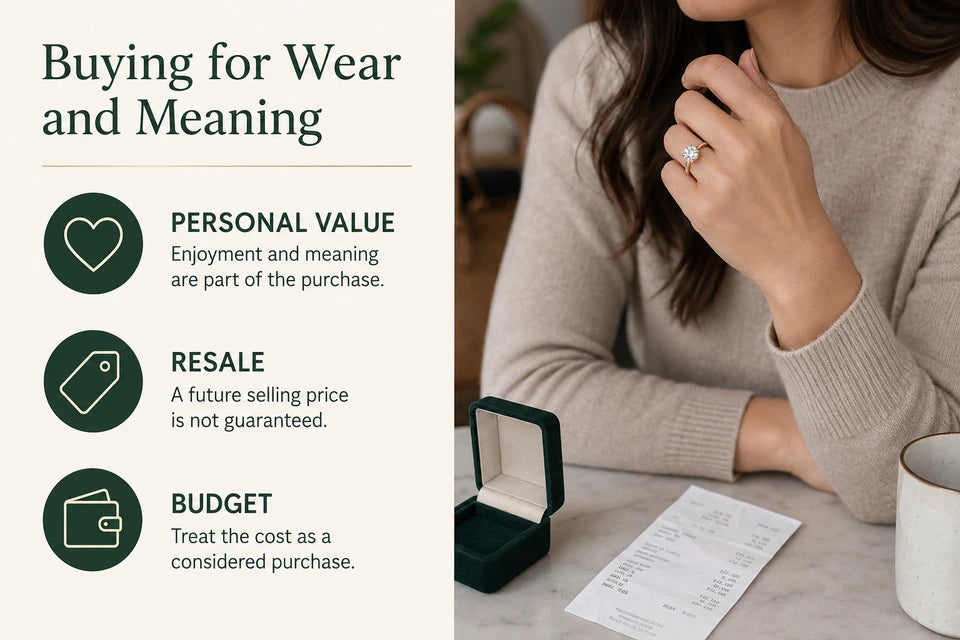 Is Buying a Lab-grown Diamond an Investment or a Consumer Purchase? Guide for Lab-grown Jewelry Buyers: Enjoyment and meaning are part of the purchase. A future selling price is not guaranteed.