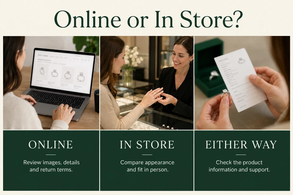 Online Vs. In-store - Where Should You Buy Your Lab-grown Diamond? - A Jeweler’s Comparison: Review images, details and return terms. Compare appearance and fit in person.