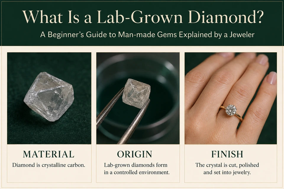 What Is a Lab-grown Diamond? A Beginner’s Guide to Man-made Gems Explained by a Jeweler: Diamond is crystalline carbon. Lab-grown diamonds form in a controlled environment.