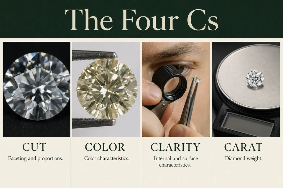 4 Cs of Diamonds Guide: Faceting and proportions. Color characteristics.