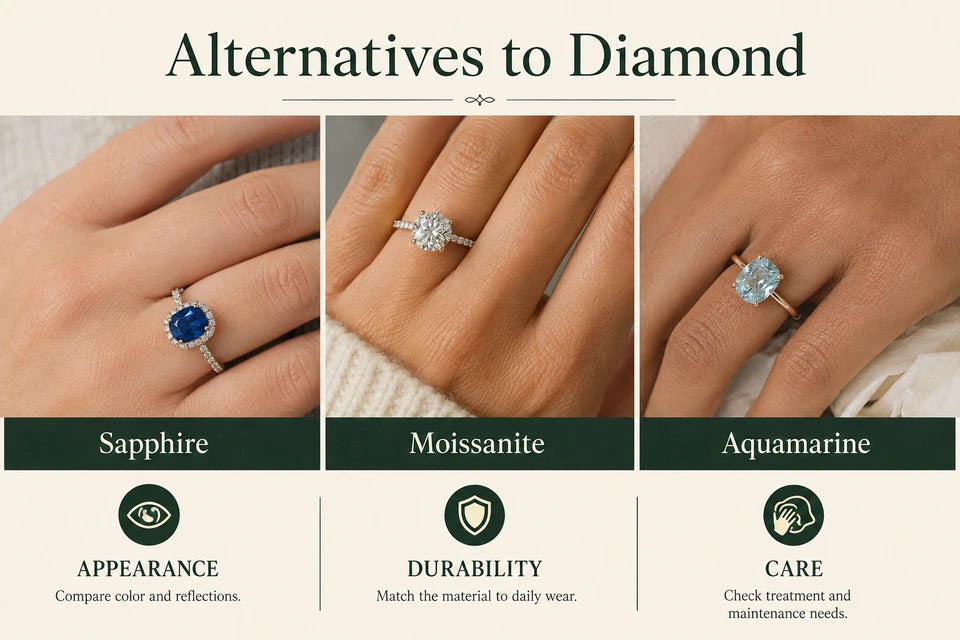 Best Diamond Alternatives for Engagement Rings: Compare color and reflections. Match the material to daily wear.