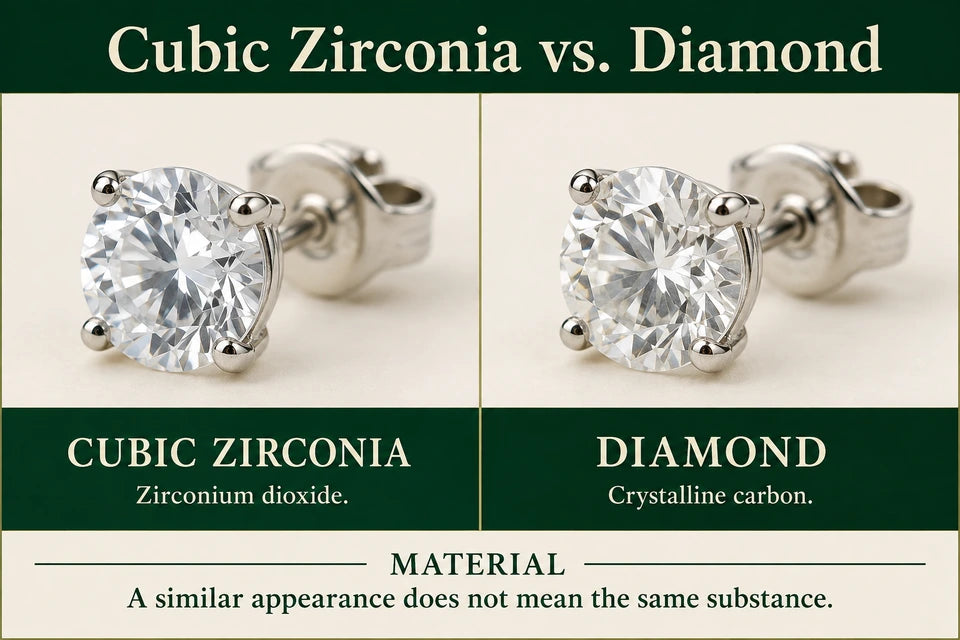 Cubic Zirconia vs. Diamond: Cubic Zirconia vs. Diamond Zirconium dioxide.