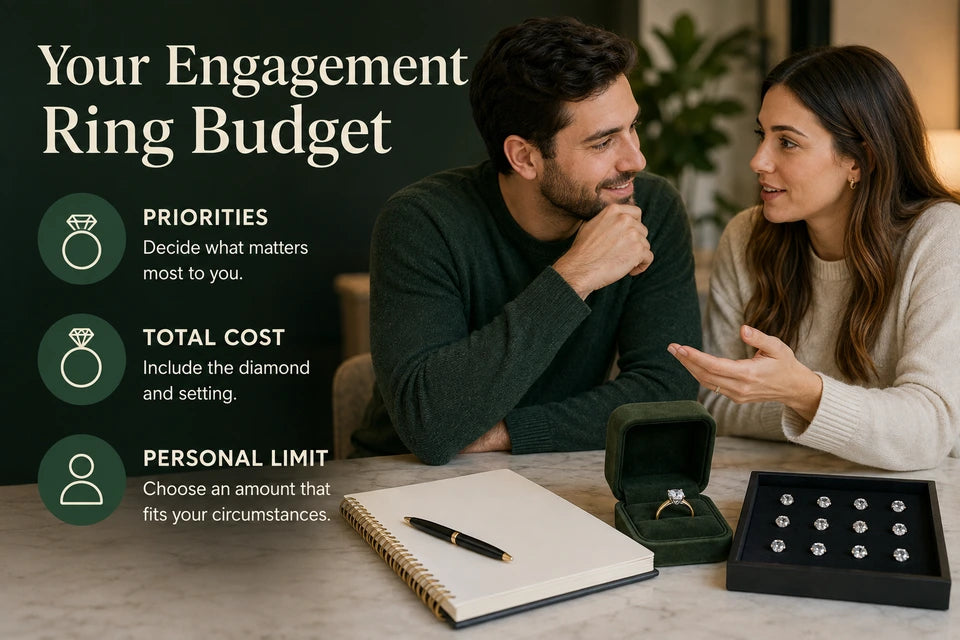 How Much to Spend on an Engagement Ring: Decide what matters most to you. Include the diamond and setting.