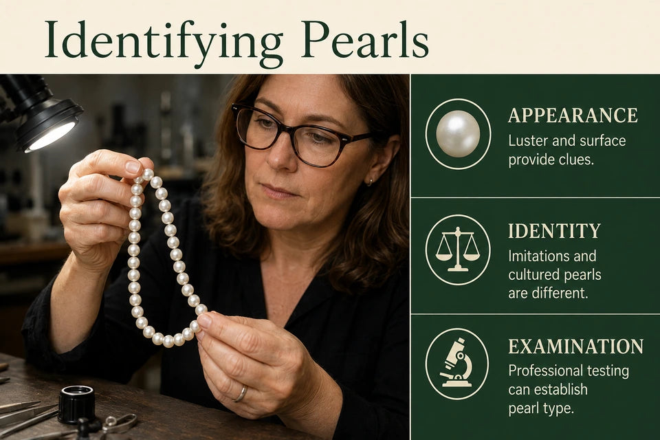 How to Tell if Pearls Are Real: Luster and surface provide clues. Imitations and cultured pearls are different.
