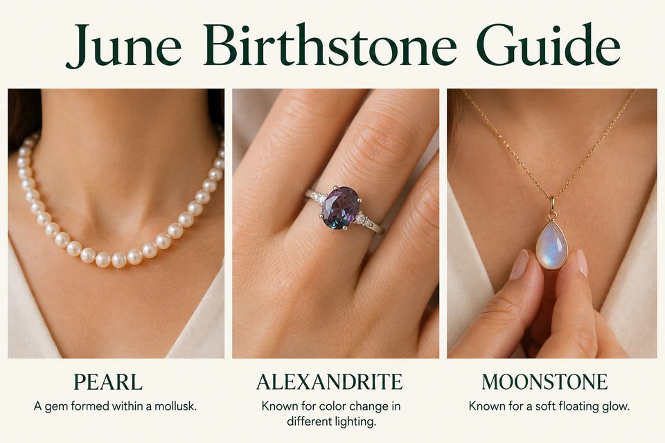 June Birthstone Guide: A gem formed within a mollusk. Known for color change in different lighting.