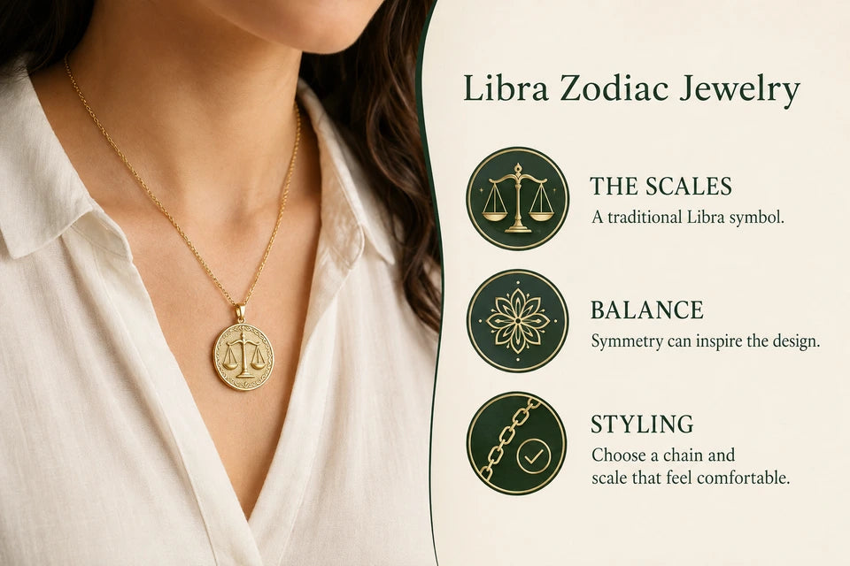 Libra Zodiac Jewelry Guide: A traditional Libra symbol. Symmetry can inspire the design.