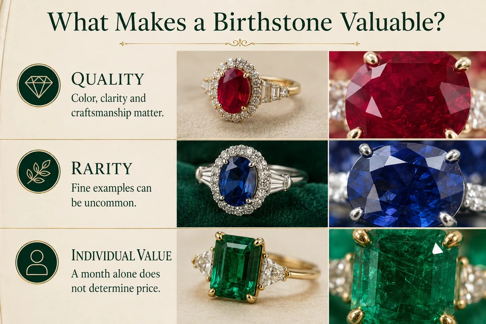 Most Expensive Birthstones: Color, clarity and craftsmanship matter. Fine examples can be uncommon.