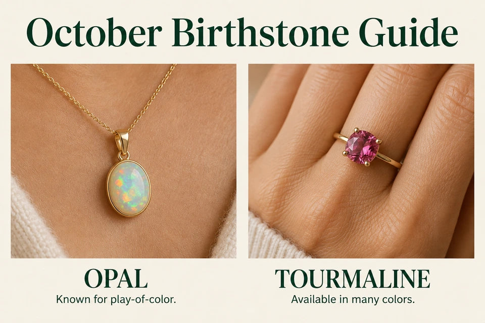 October Birthstone Guide: Known for play-of-color. Available in many colors.