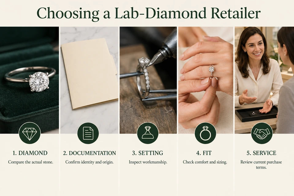 The 5 Best Places to Buy Lab Grown Diamonds in 2026: 1. DIAMOND Compare the actual stone.