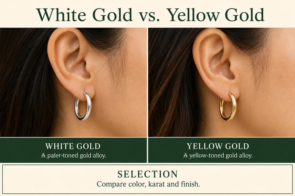 White Gold vs. Yellow Gold: White Gold vs. Yellow Gold A paler-toned gold alloy.